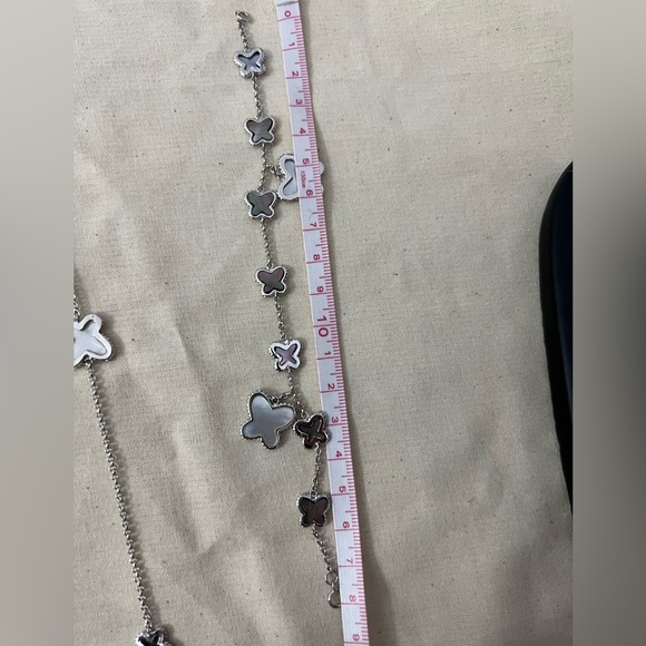 Sterling silver mother of pearl clover necklace, earrings, and bracelet - Picture 7 of 11